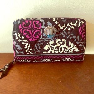 Vera Bradley “Canterberry Magenta” Turnlock Wallet